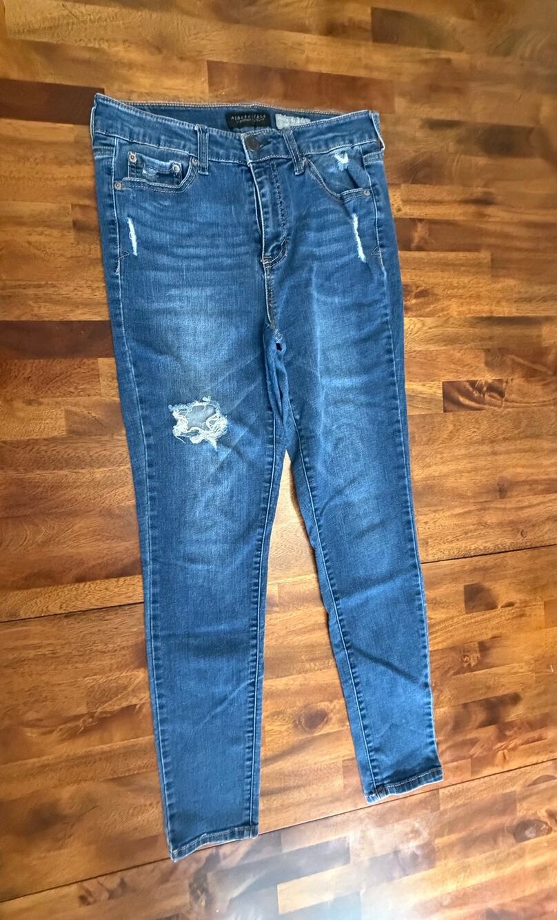 Aeropostale High Waisted Jegging Womens 8 Regular Distressed Skinny Jeans Blue